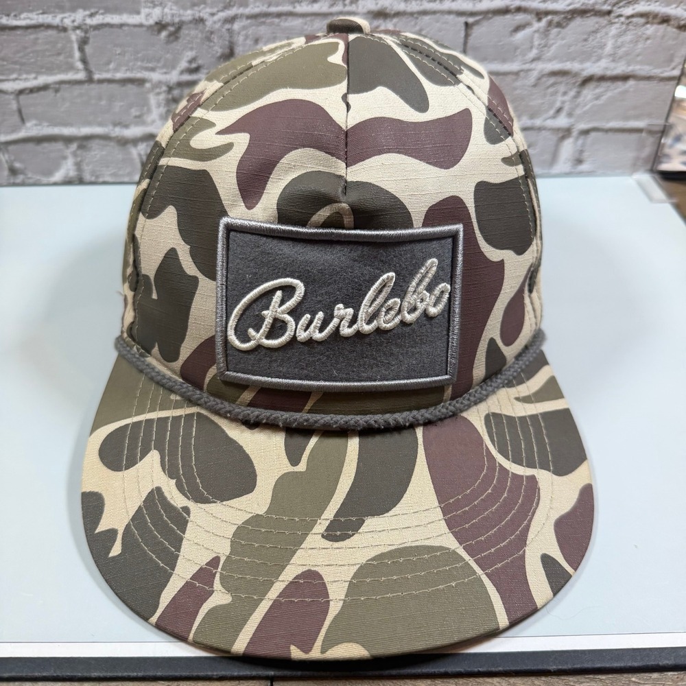 BURLEBO Camo Rope Hat Snapback Adult OS Brown Tan Hunting Outdoors 2024